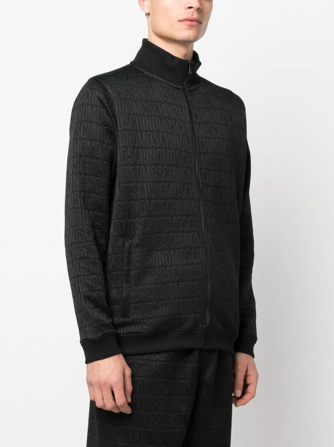 Moschino Sweater met logo-reliëf Zwart