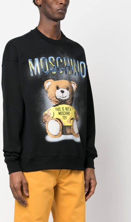 Moschino Sweater met teddybeerprint Zwart