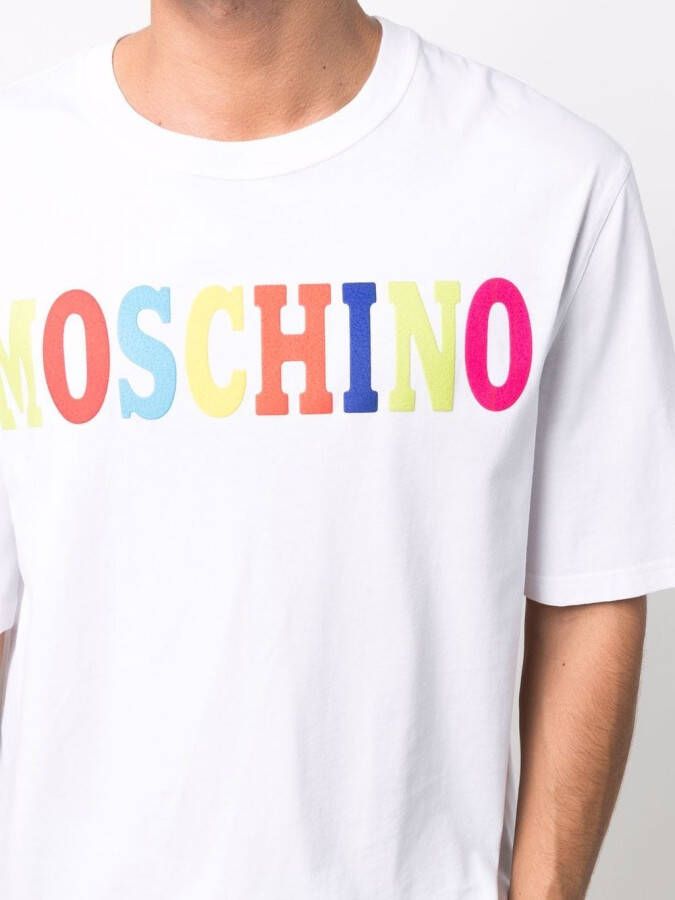 Moschino T-shirt met colourblocking en logo Wit