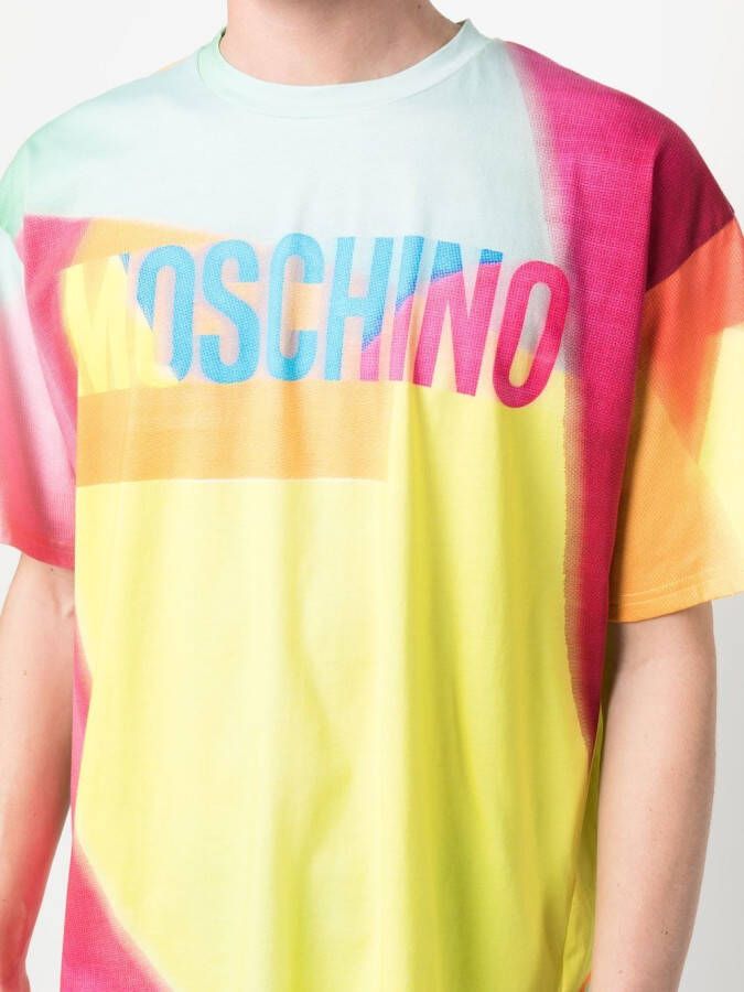 Moschino T-shirt met colourblocking Geel