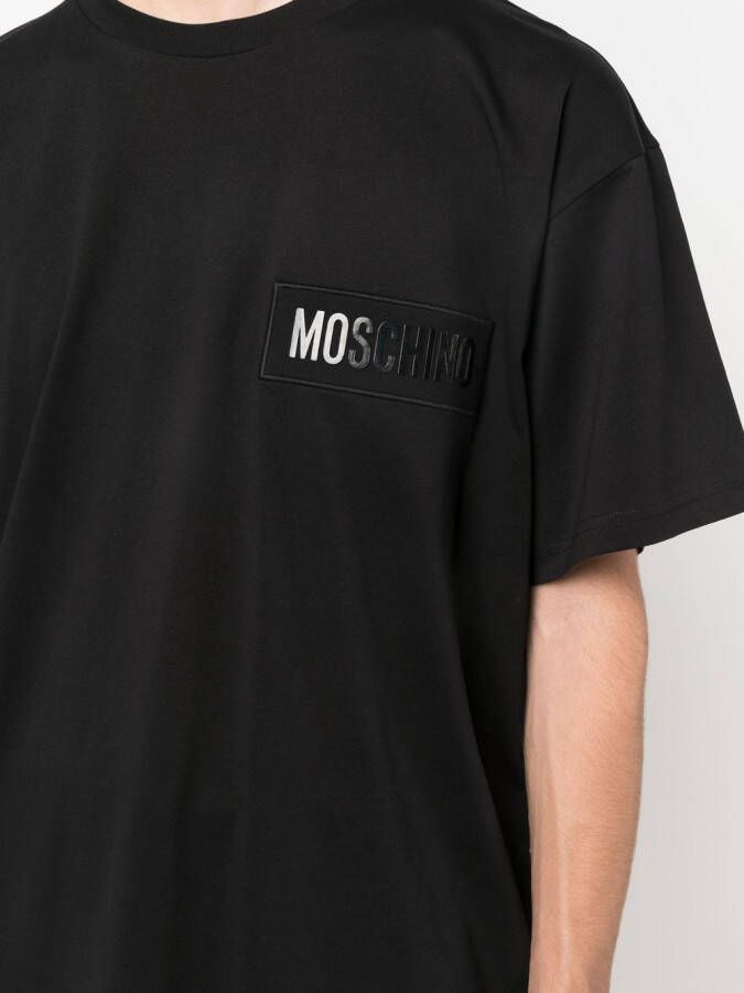 Moschino T-shirt met geborduurd logo Zwart