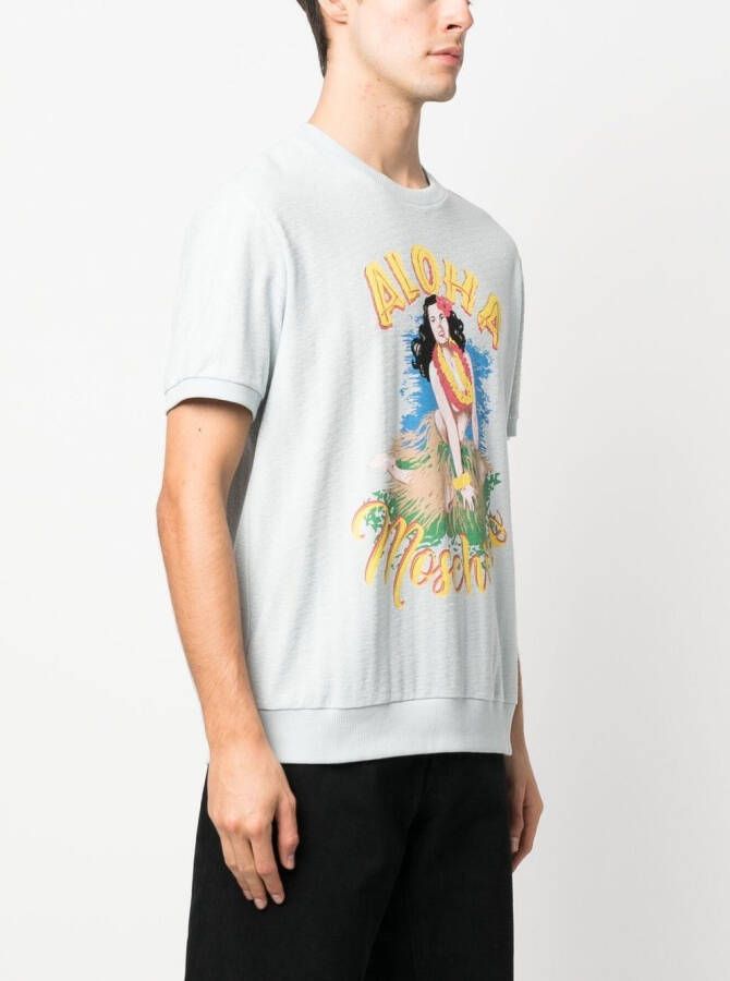 Moschino T-shirt met grafische print Blauw