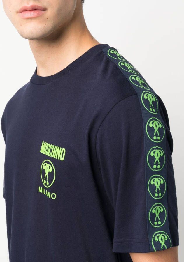 Moschino T-shirt met logoband Blauw