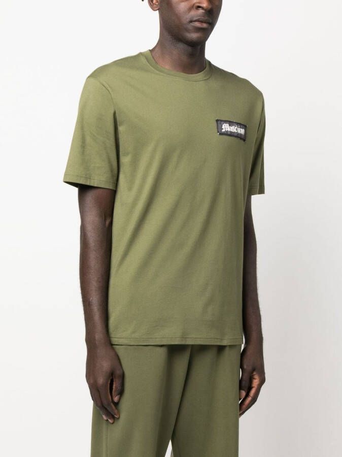 Moschino T-shirt met logopatch Groen