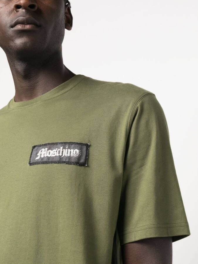 Moschino T-shirt met logopatch Groen