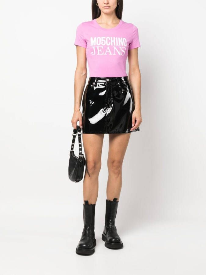 Moschino T-shirt met logoprint Roze