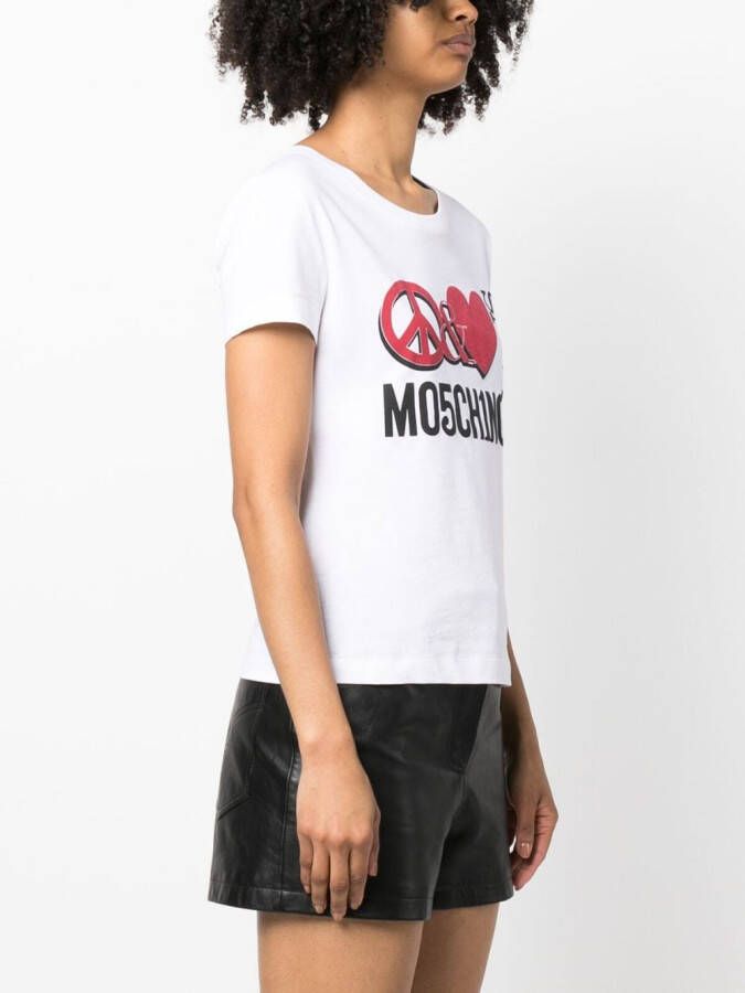 MOSCHINO JEANS T-shirt met logoprint Wit