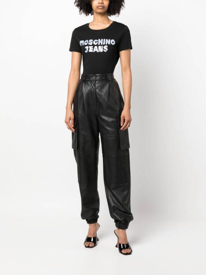 Moschino T-shirt met logoprint Zwart