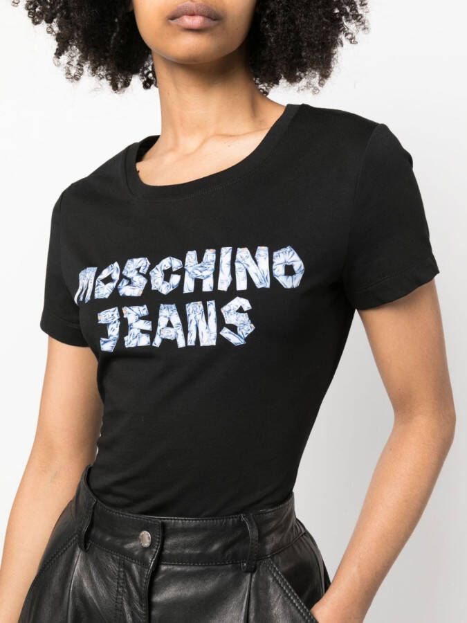 Moschino T-shirt met logoprint Zwart