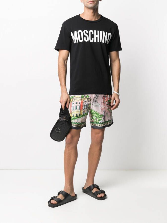 Moschino T-shirt met logoprint Zwart
