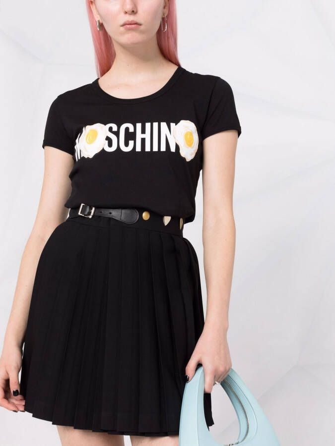 Moschino T-shirt met logoprint Zwart