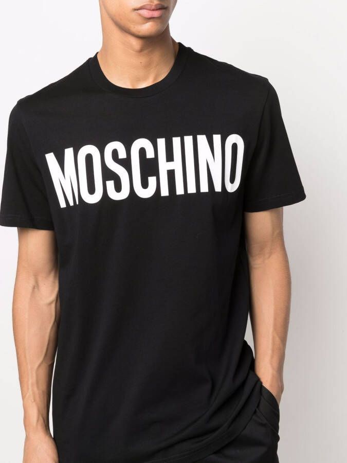 Moschino T-shirt met logoprint Zwart