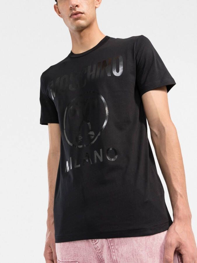 Moschino T-shirt met logoprint Zwart