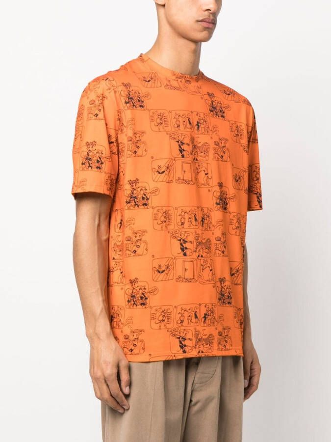 Moschino T-shirt met print Oranje