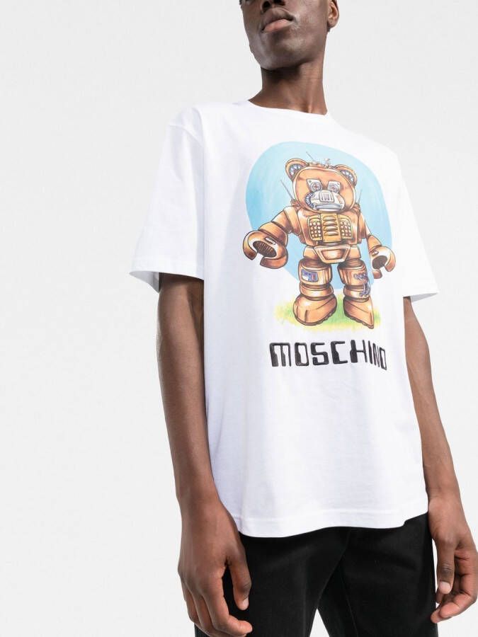 Moschino T-shirt met print Wit
