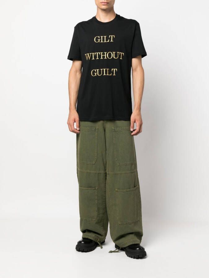 Moschino T-shirt met tekst Zwart