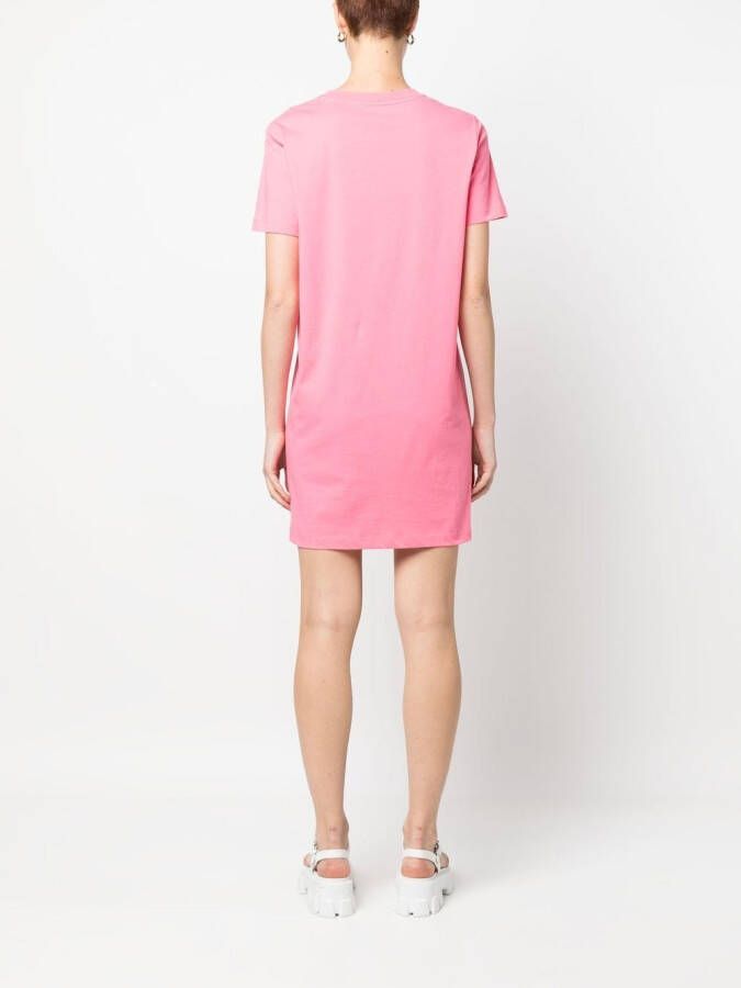 Moschino T-shirtjurk met logoprint Roze