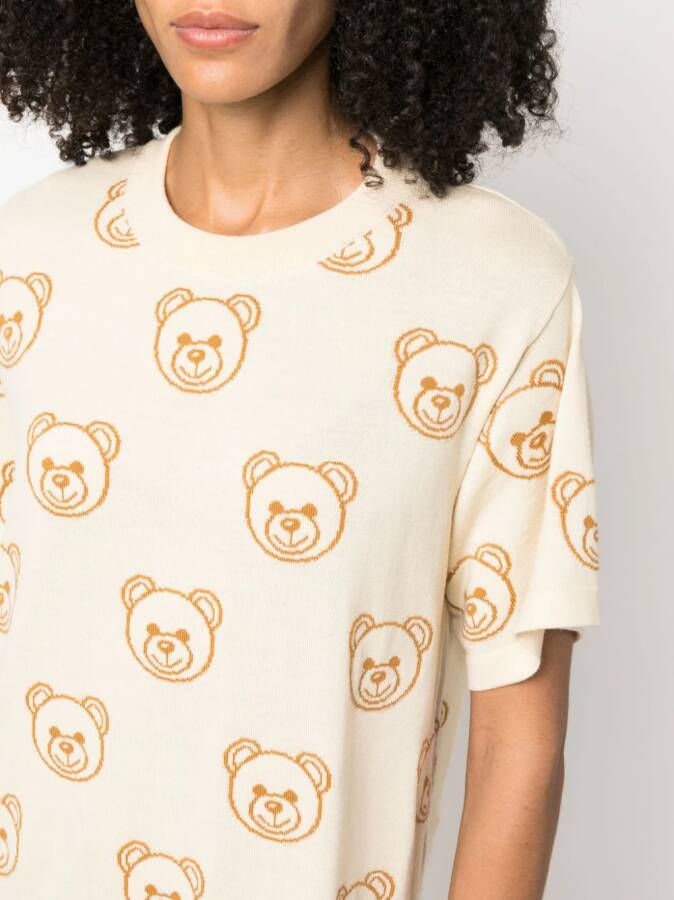 Moschino T-shirtjurk met teddybeer Beige