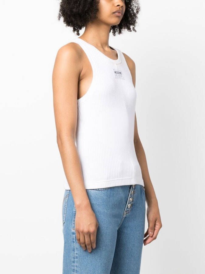 MOSCHINO JEANS Tanktop met logopatch Wit