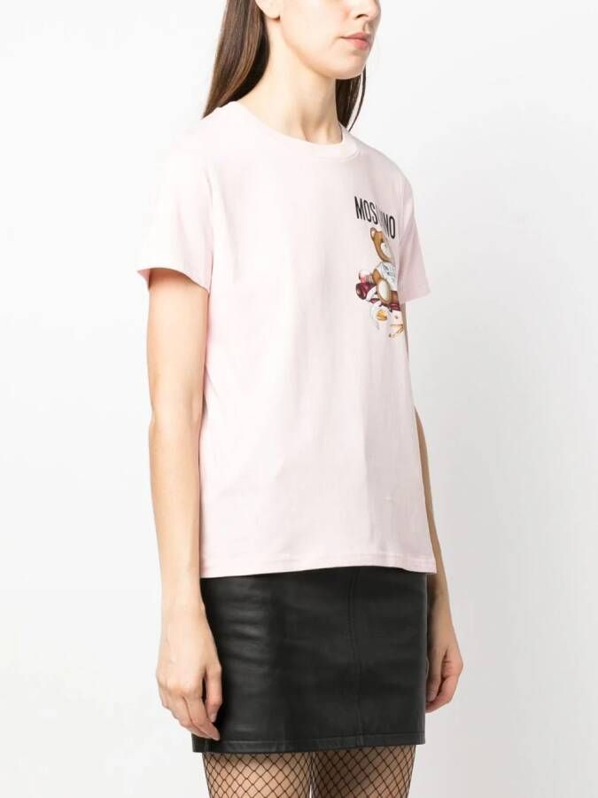 Moschino T-shirt met teddybeerprint Roze