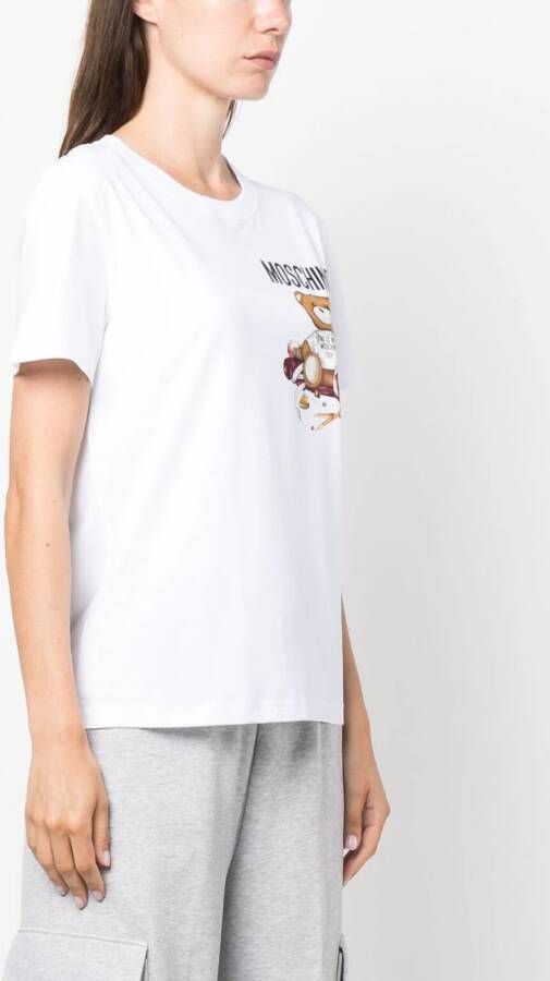 Moschino T-shirt met teddybeerprint Wit