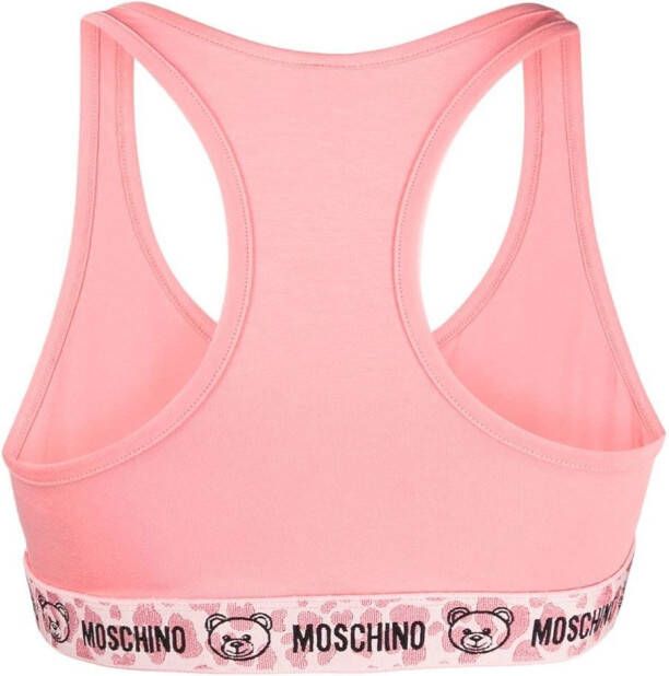 Moschino Sport-bh met teddybeerprint Roze