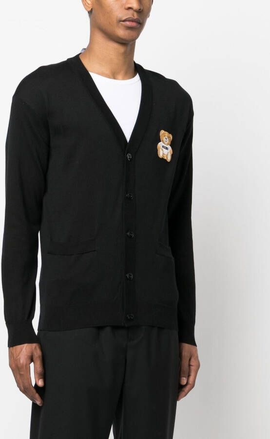Moschino Vest met teddybeer patch Zwart