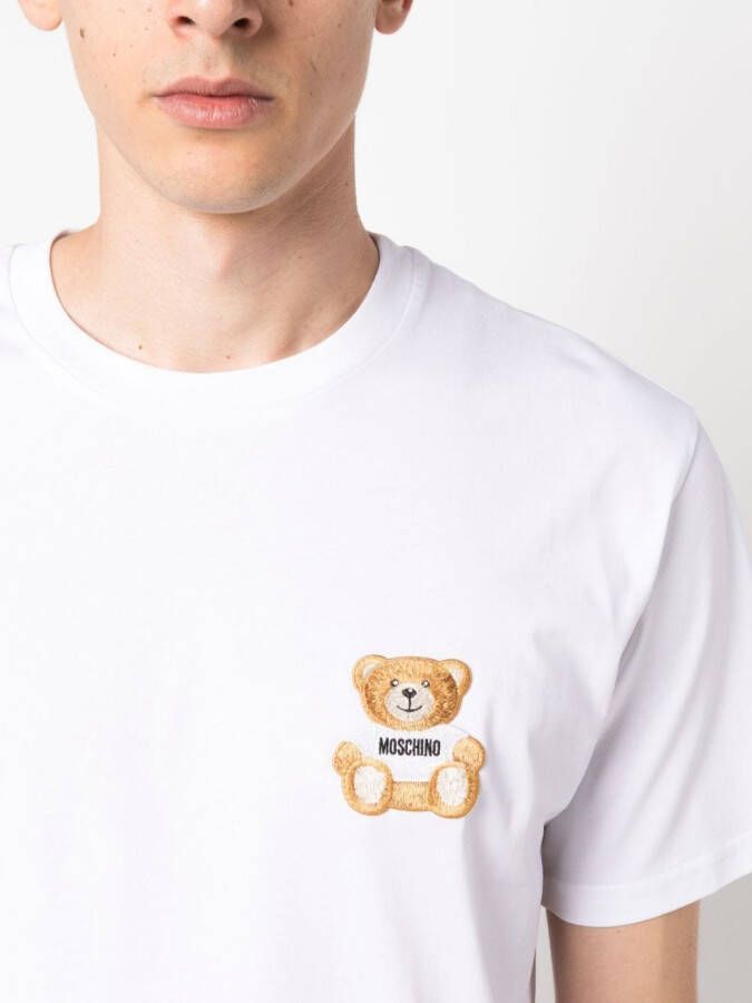 Moschino T-shirt met teddybeerpatch Wit