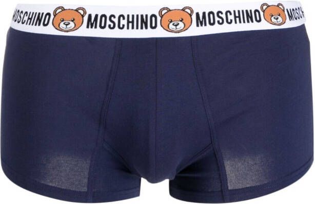 Moschino Twee boxershorts met teddybeer tailleband Blauw