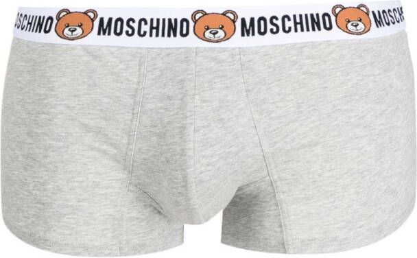 Moschino Twee boxershorts met teddybeer tailleband Grijs