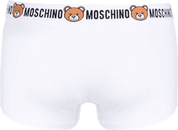 Moschino Twee boxershorts met teddybeer tailleband Wit