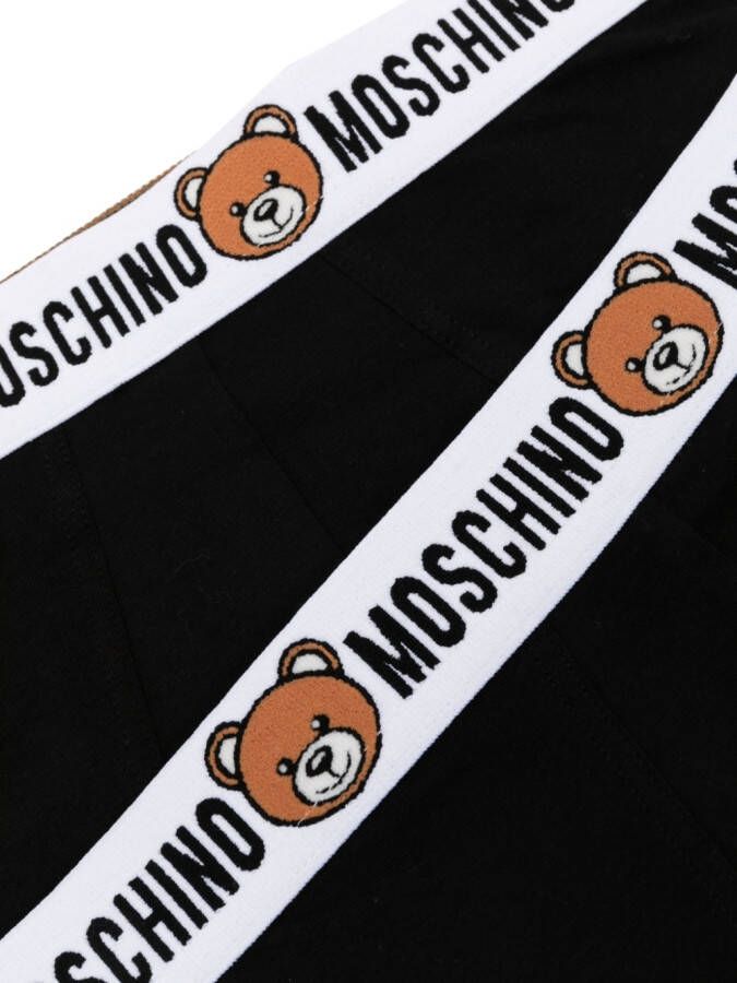 Moschino Twee boxershorts met teddybeer tailleband Zwart
