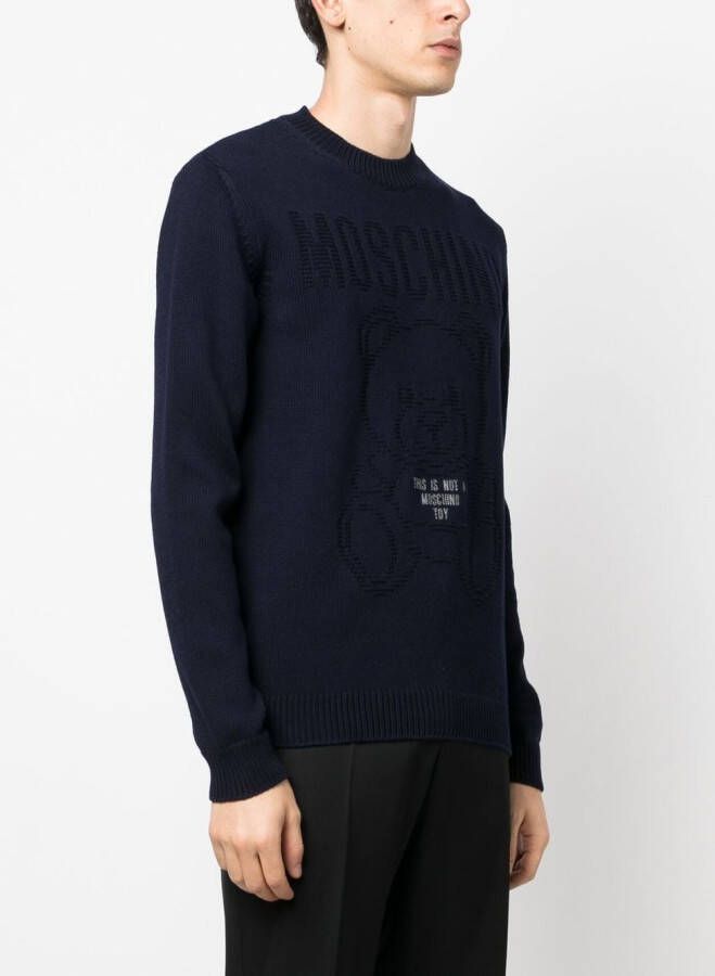 Moschino Sweater met teddybeerprint Blauw