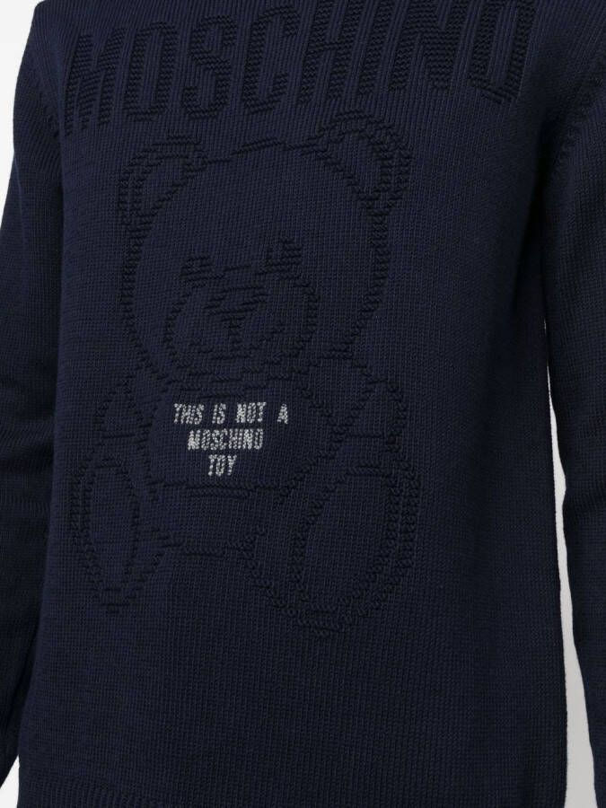 Moschino Sweater met teddybeerprint Blauw