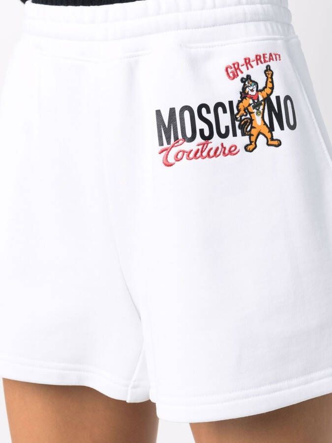 Moschino Trainingsshorts met logoprint Wit