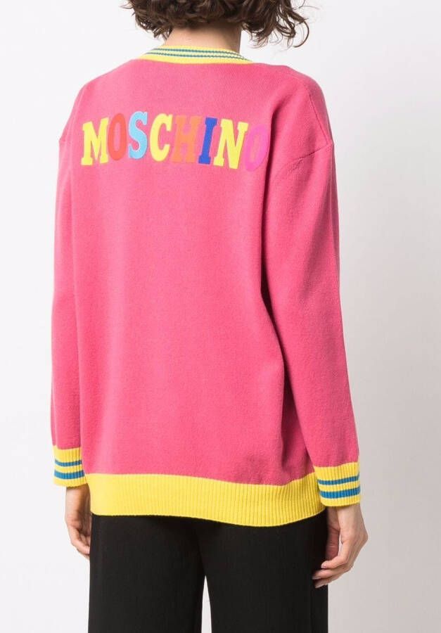 Moschino Trui met colourblocking Roze