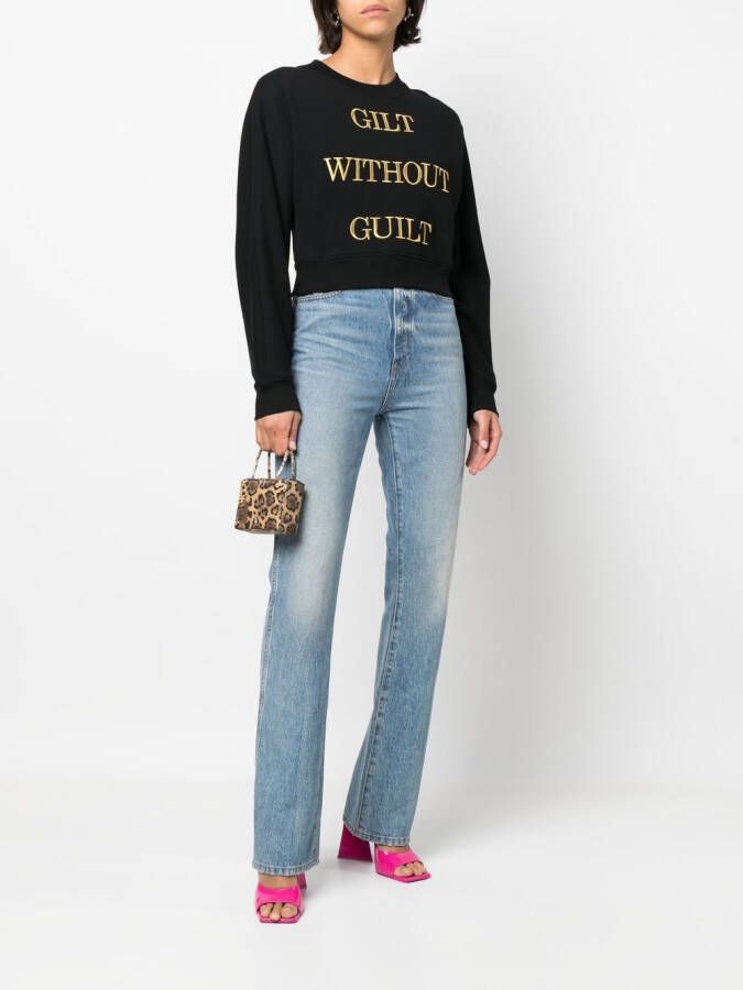 Moschino Trui met geborduurde tekst Zwart