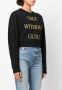 Moschino Trui met geborduurde tekst Zwart - Thumbnail 3