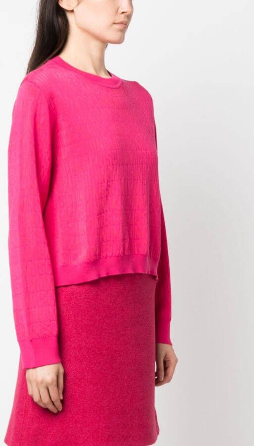 Moschino Trui met logo jacquard Roze