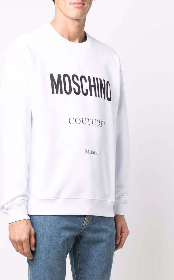 Moschino Trui met logoprint Wit