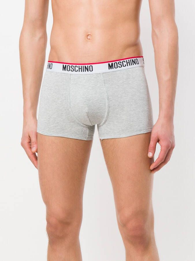 Moschino twin pack logo band boxers Grijs