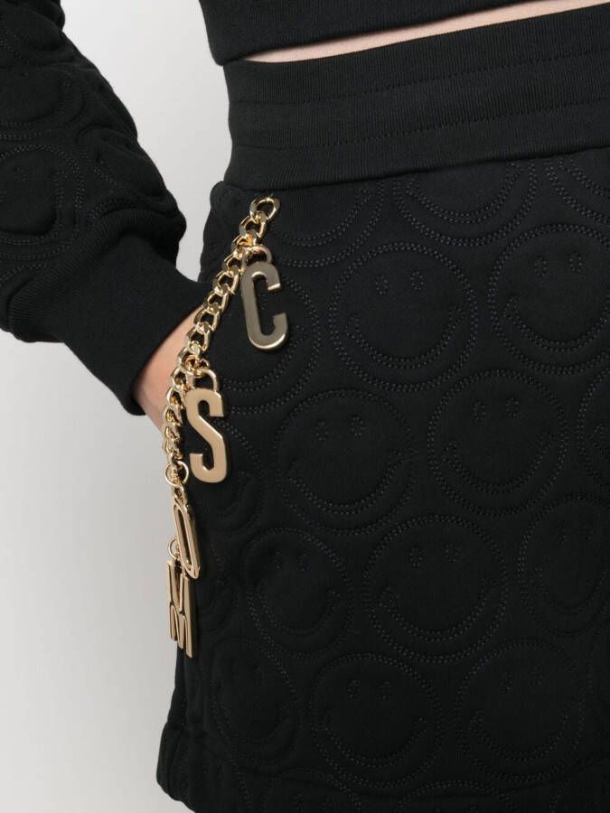 Moschino x Smiley fleece shorts Zwart