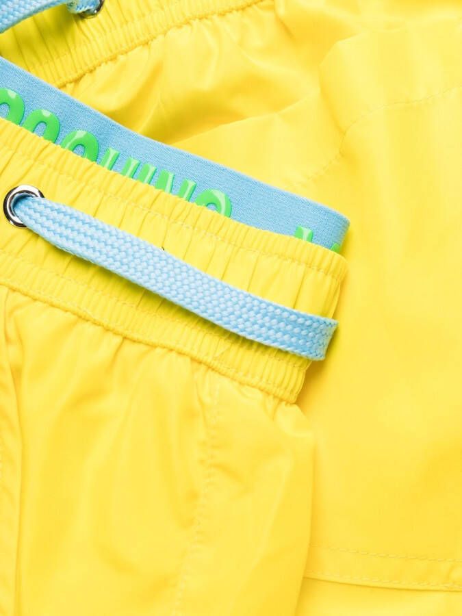 Moschino Zwembroek met logo-reliëf Geel