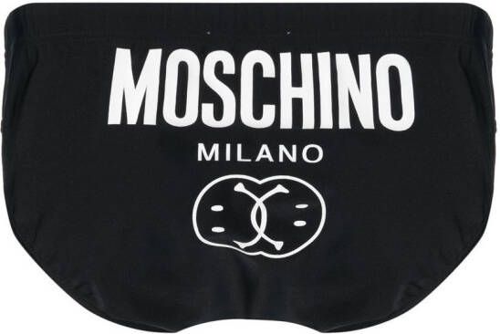 Moschino Zwembroek met logo Zwart