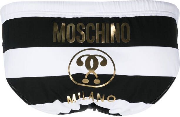 Moschino Zwembroek met logoprint Zwart