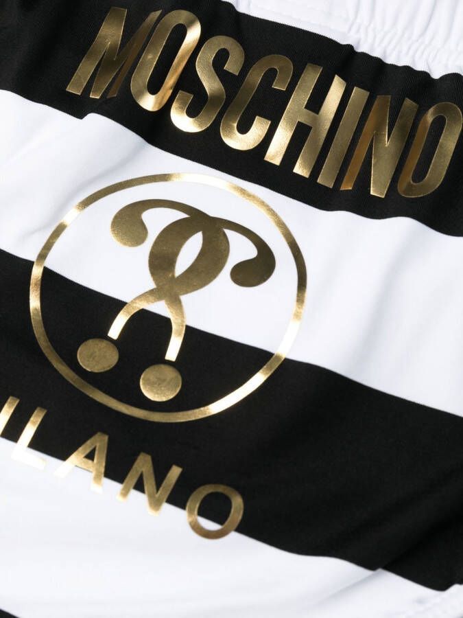Moschino Zwembroek met logoprint Zwart