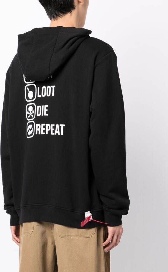 Mostly Heard Rarely Seen 8-Bit Hoodie met grafische print Zwart