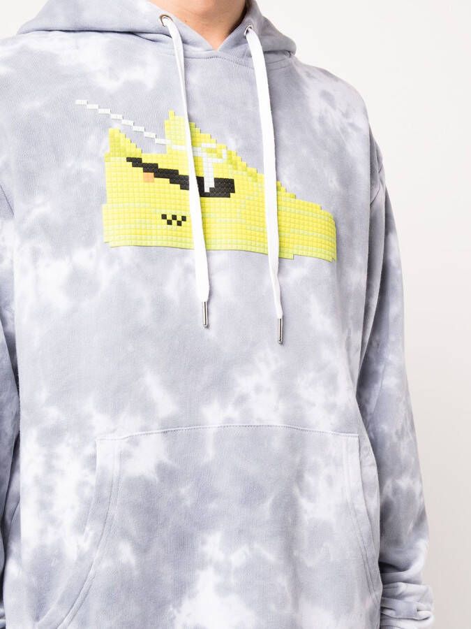 Mostly Heard Rarely Seen 8-Bit Hoodie met tie-dye print Grijs