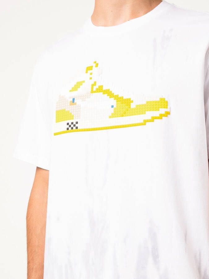 Mostly Heard Rarely Seen 8-Bit T-shirt met tie-dye print Wit