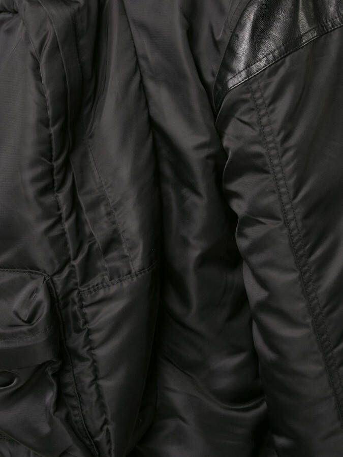 Mostly Heard Rarely Seen leather detailing bomber jacket Zwart